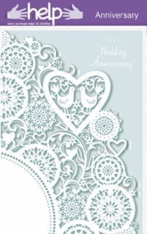 Happy Anniversary Card Two Birds on Lace by Paper Rose